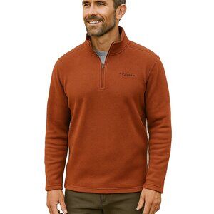 Columbia Hart Mountain III Half Zip Pullover XXL Red Rust Fleece Lined Sweater